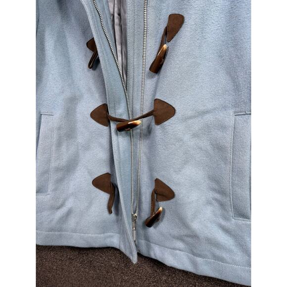 VTG GAP Robin Egg Wool Front Zip Toggle Pea Coat Jacket Size XL Blue - Picture 7 of 9